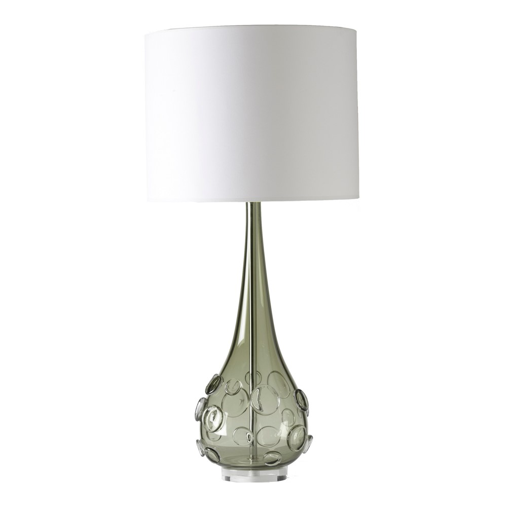 Sebastian Crystal Glass Lamp by William Yeoward in Sage Green